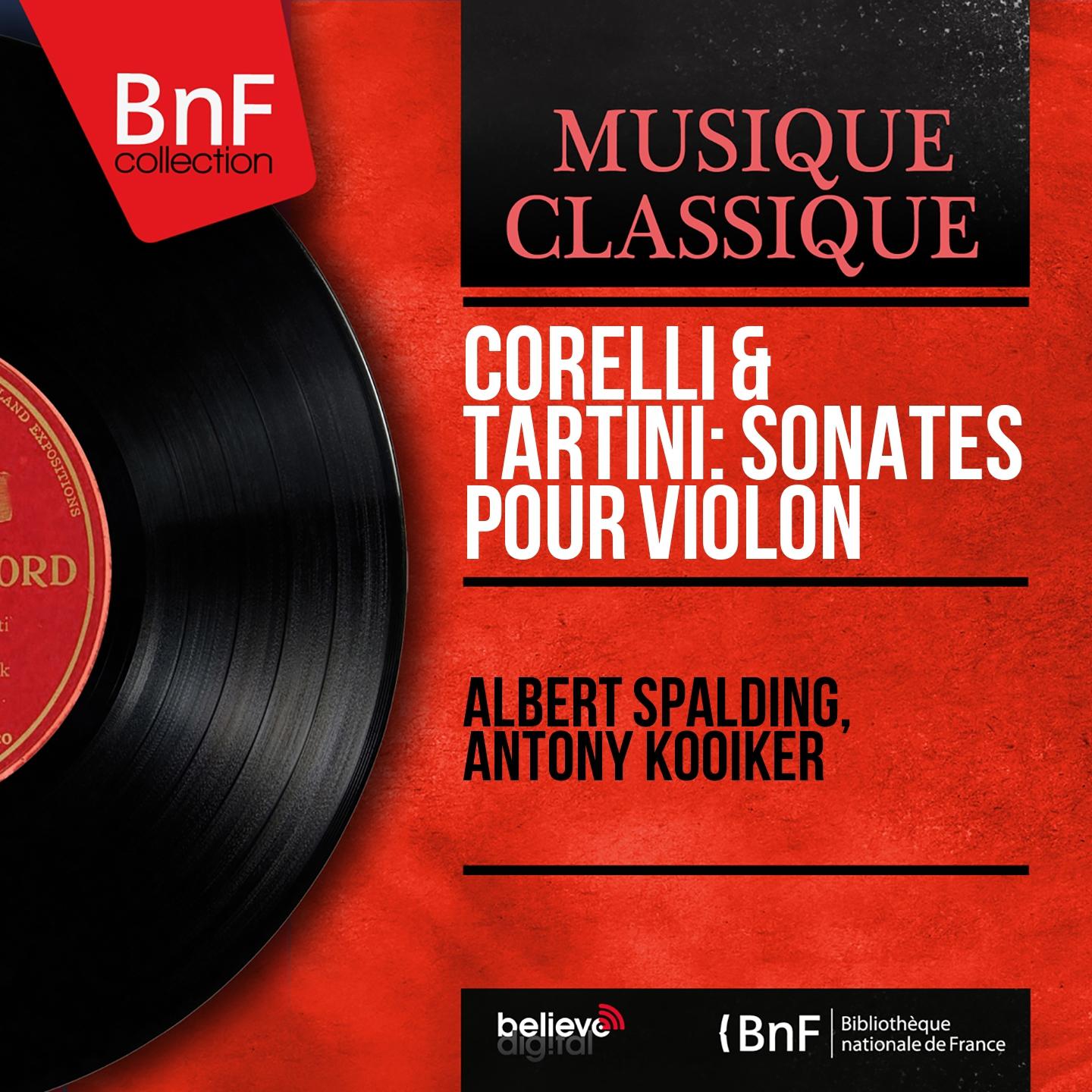 Постер альбома Corelli & Tartini: Sonates pour violon (Mono Version)