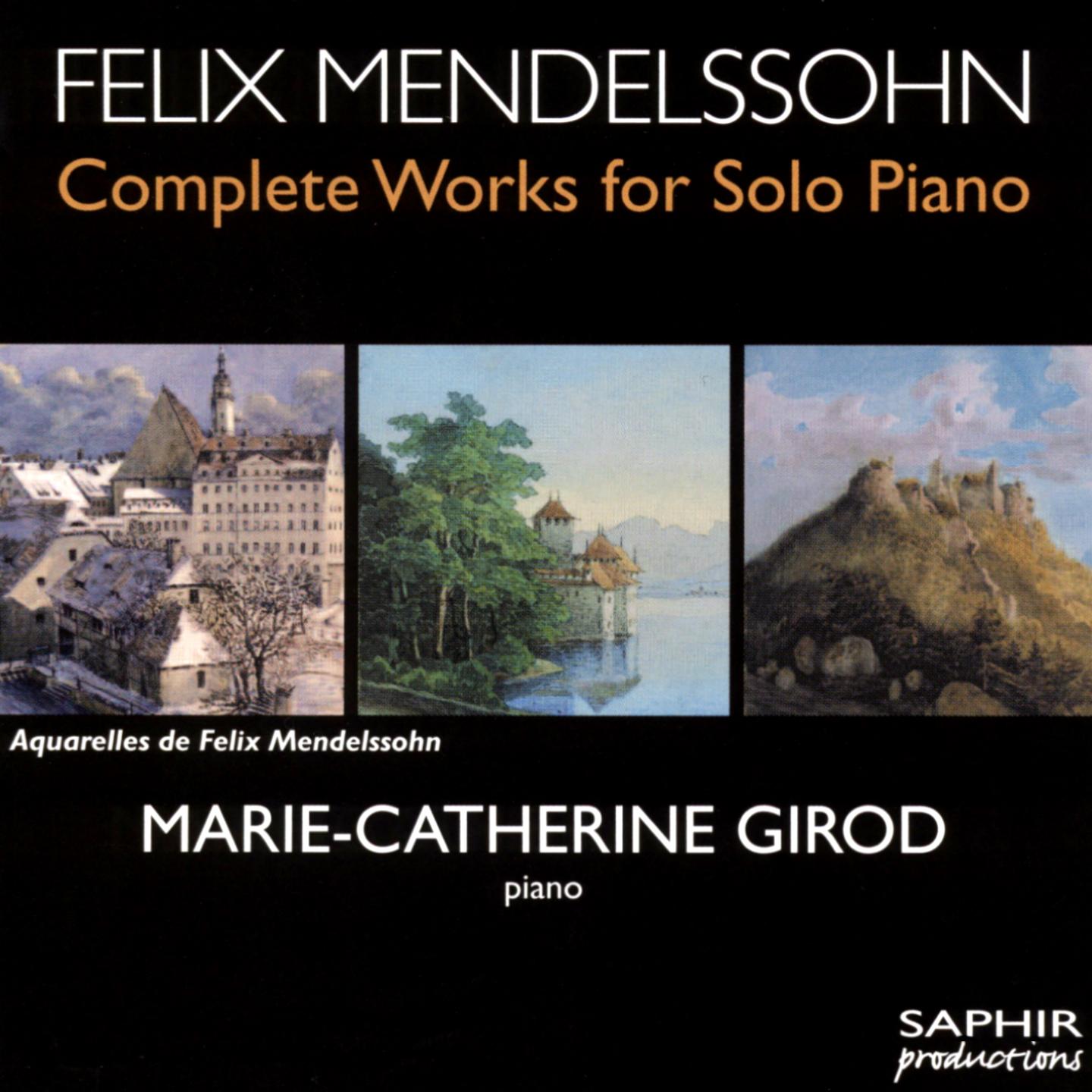 Постер альбома Mendelssohn: Complete Works for Solo Piano, Vol. 3