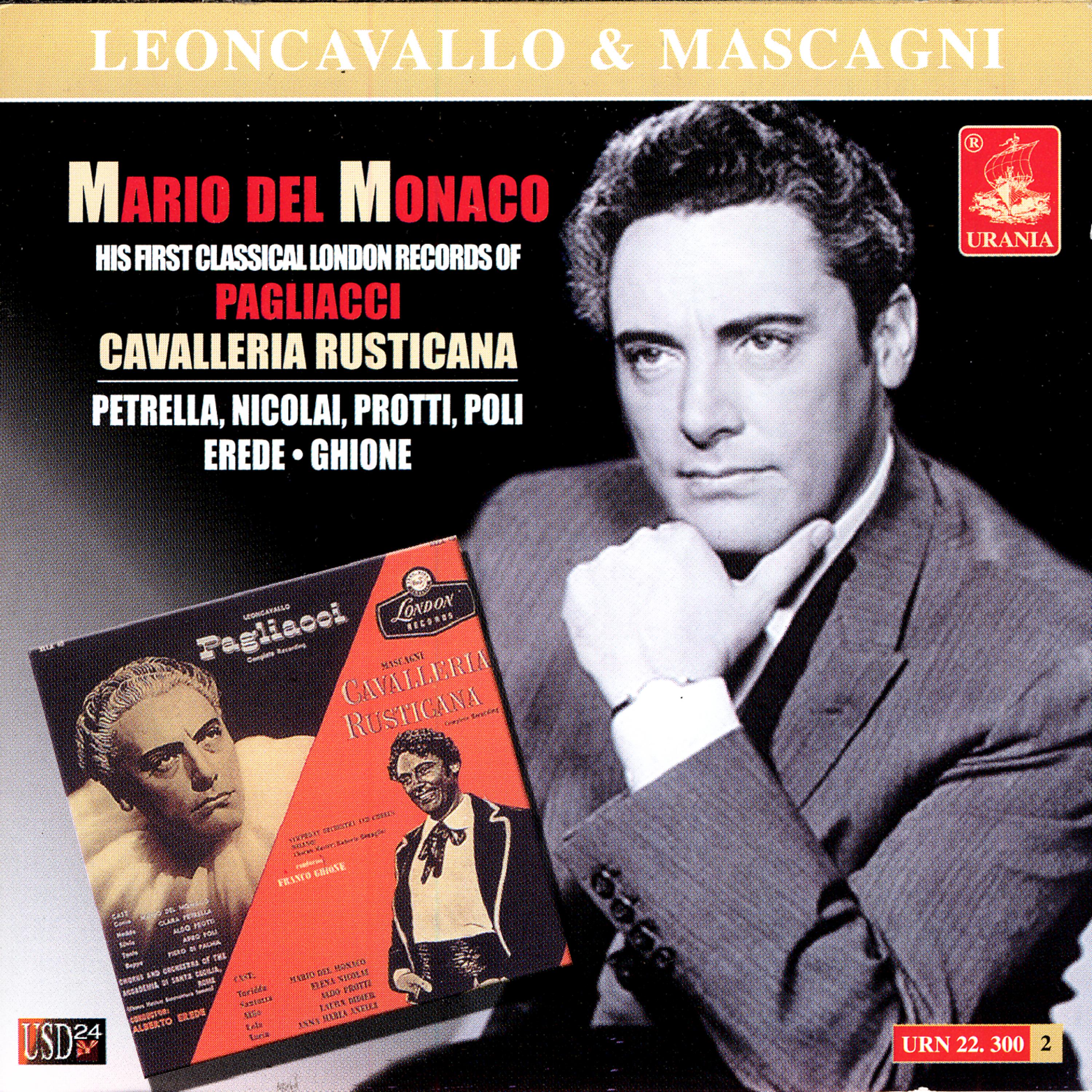 Постер альбома Mario Del Monaco: His First Classical London Records of Pagliacci & Cavalleria Rusticana