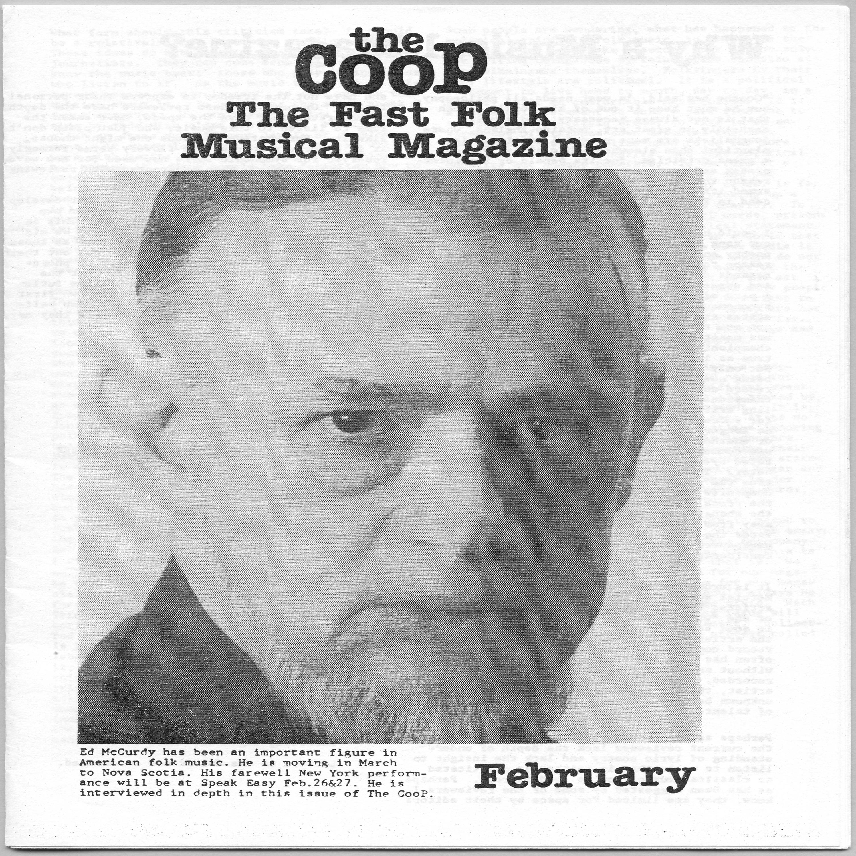 Постер альбома CooP - Fast Folk Musical Magazine (Vol. 1, No. 1)
