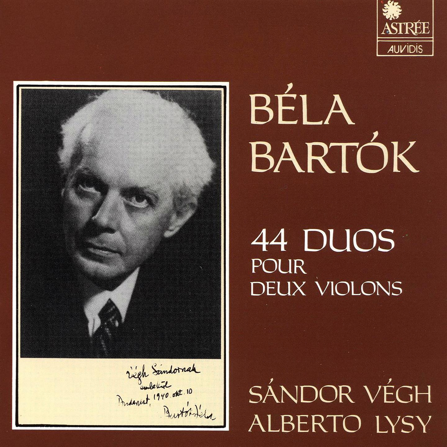 Постер альбома Bartók: 44 duos pour deux violons