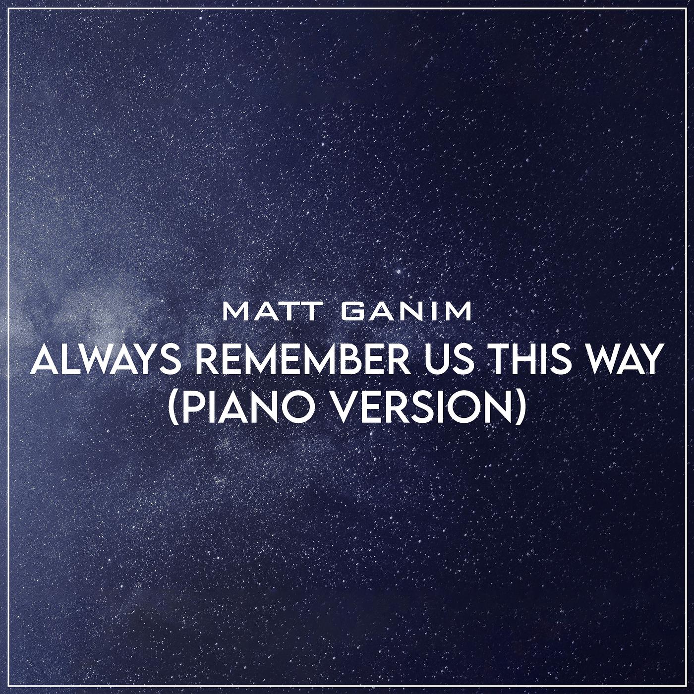 Постер альбома Always Remember Us This Way (Piano Version)
