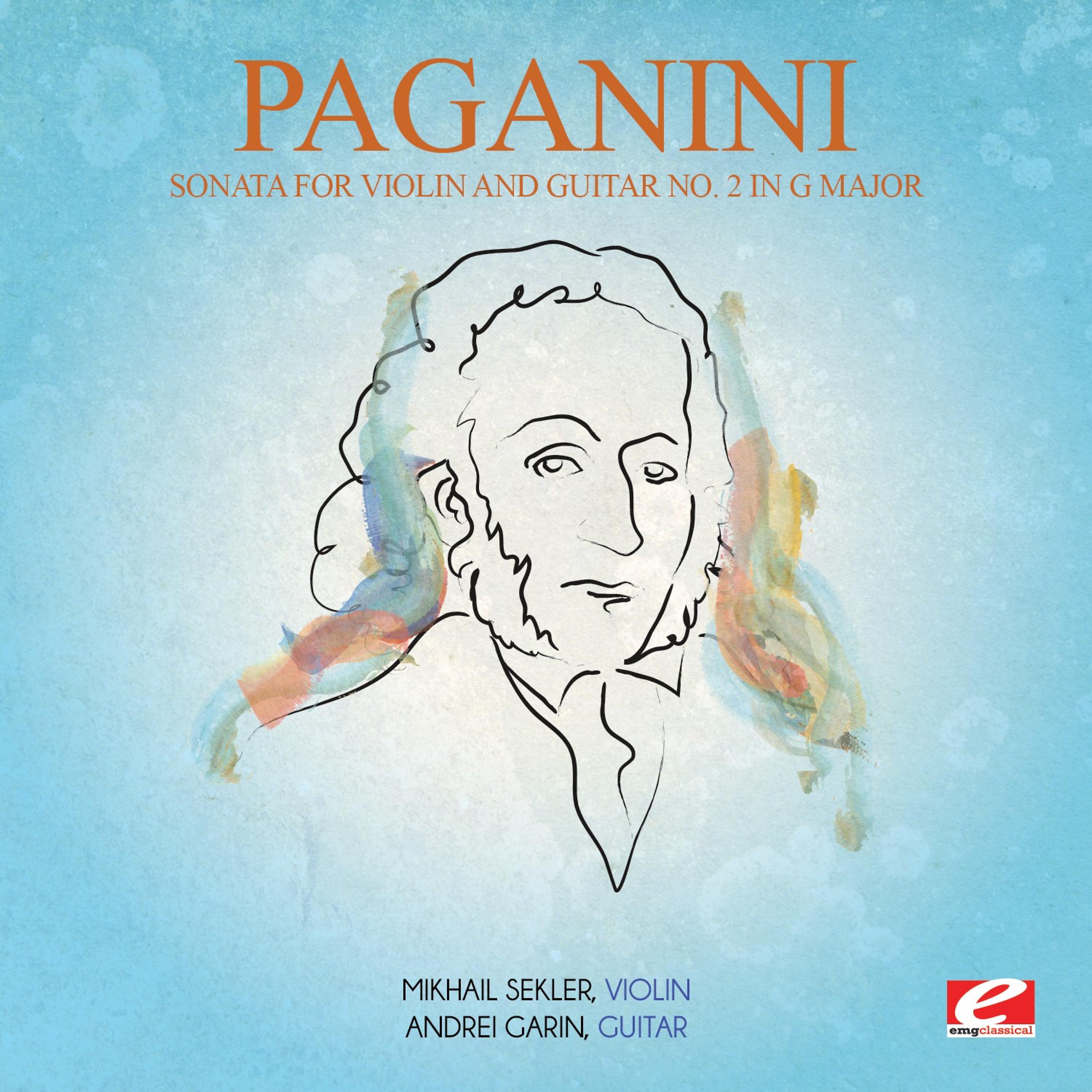 Постер альбома Paganini: Sonata for Violin and Guitar No. 2 in G Major, Op. 3 (Digitally Remastered)