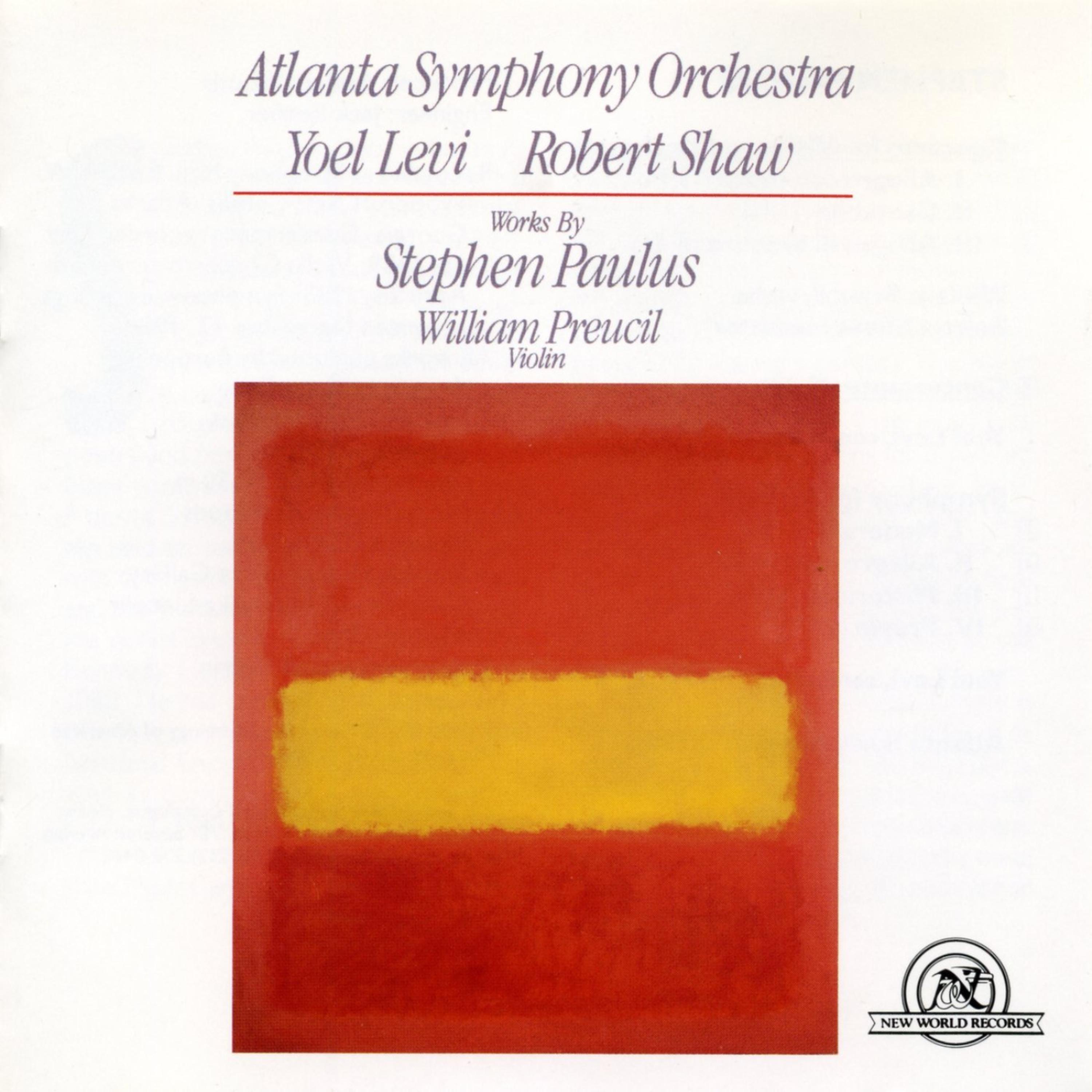 Постер альбома Stephen Paulus: Concerto for Violin/String Symphony