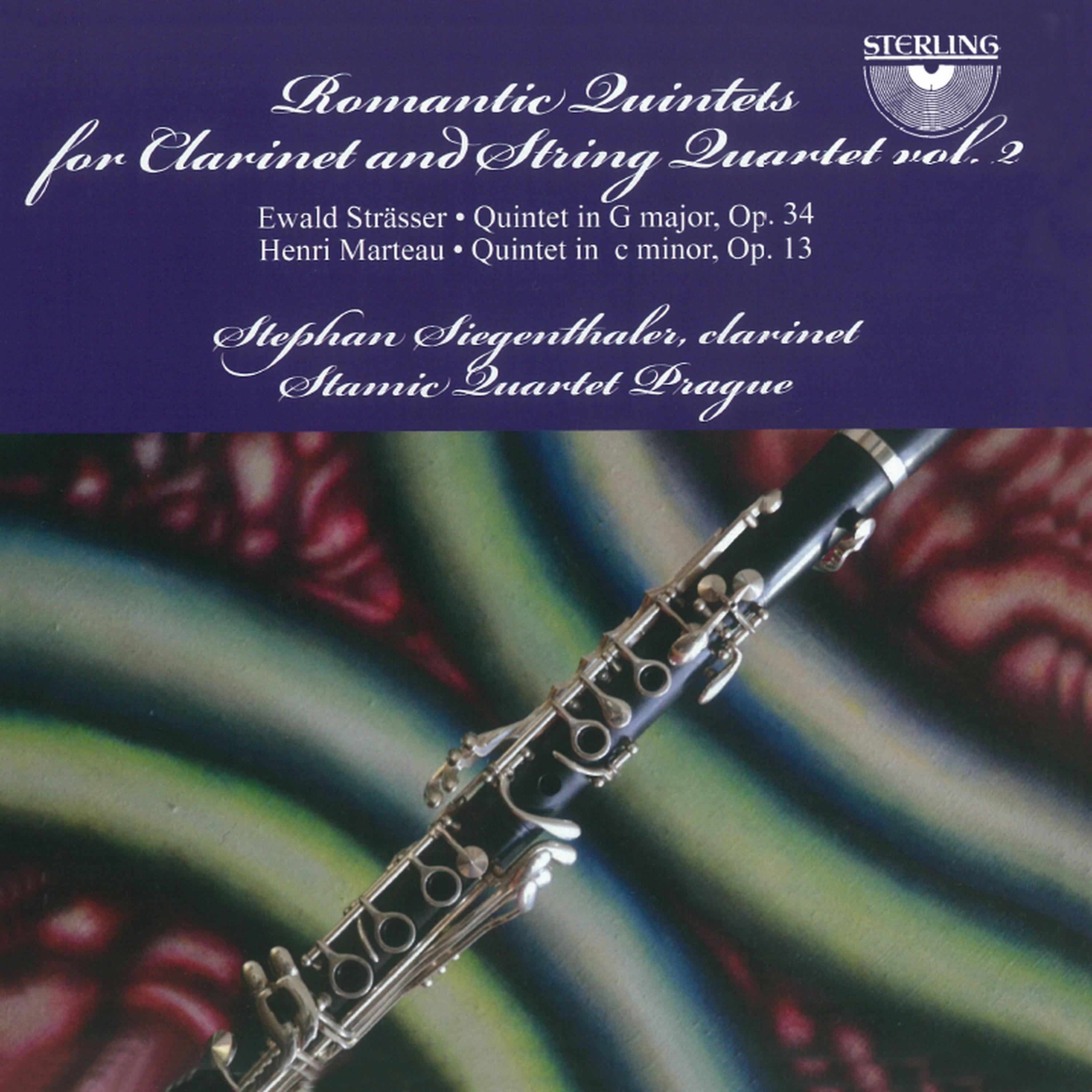 Постер альбома Strässer & Marteau: Romantic Quintets for Clarinet and String Quartet, Vol. 2