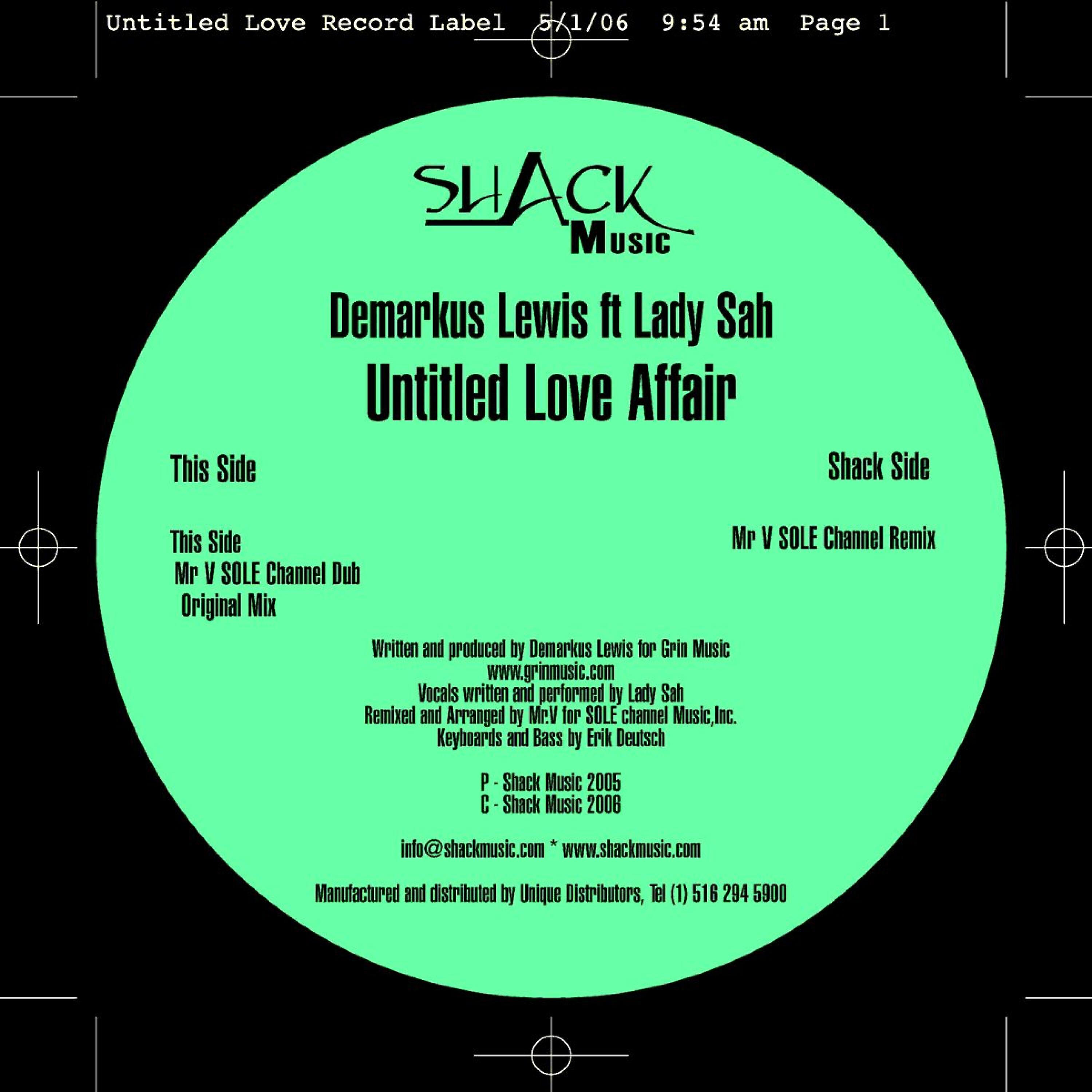 DeMarkus Lewis - Untitled Love Affair (Mr V's Sole Channel Dub)