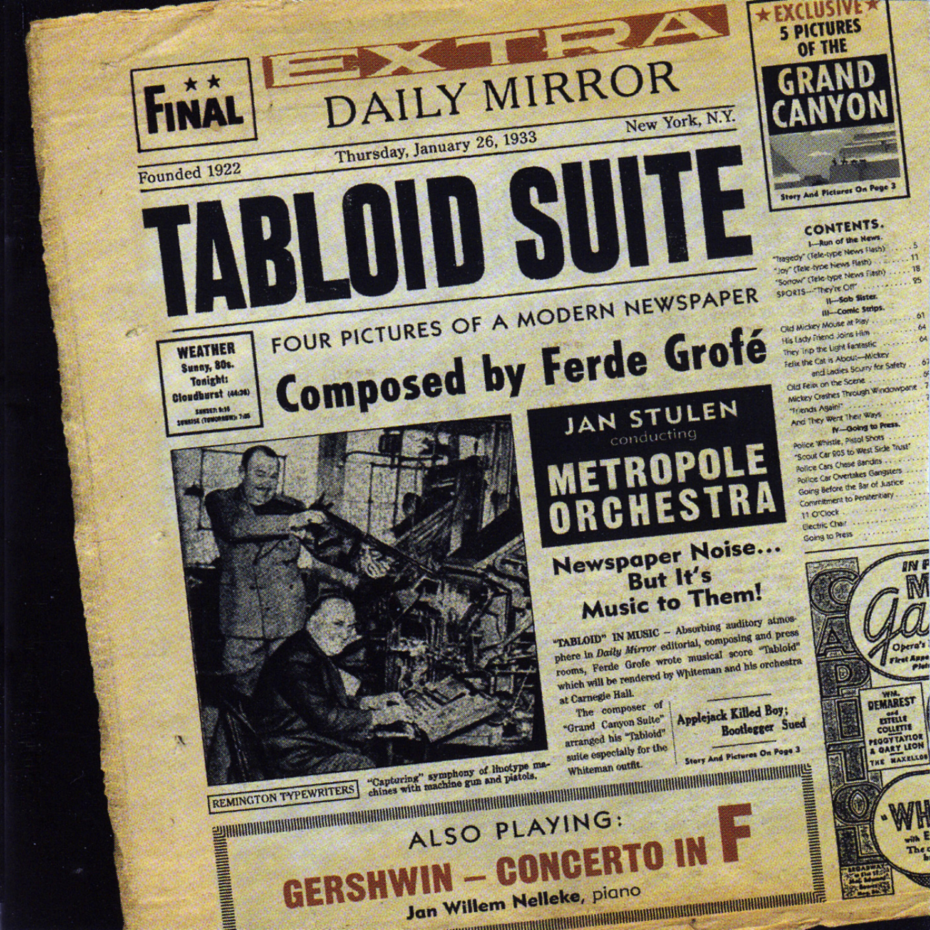 Metropole Orchestra - Tabloid Suite: Four Pictures of A Modern Newspaper (1932): Comic Strip