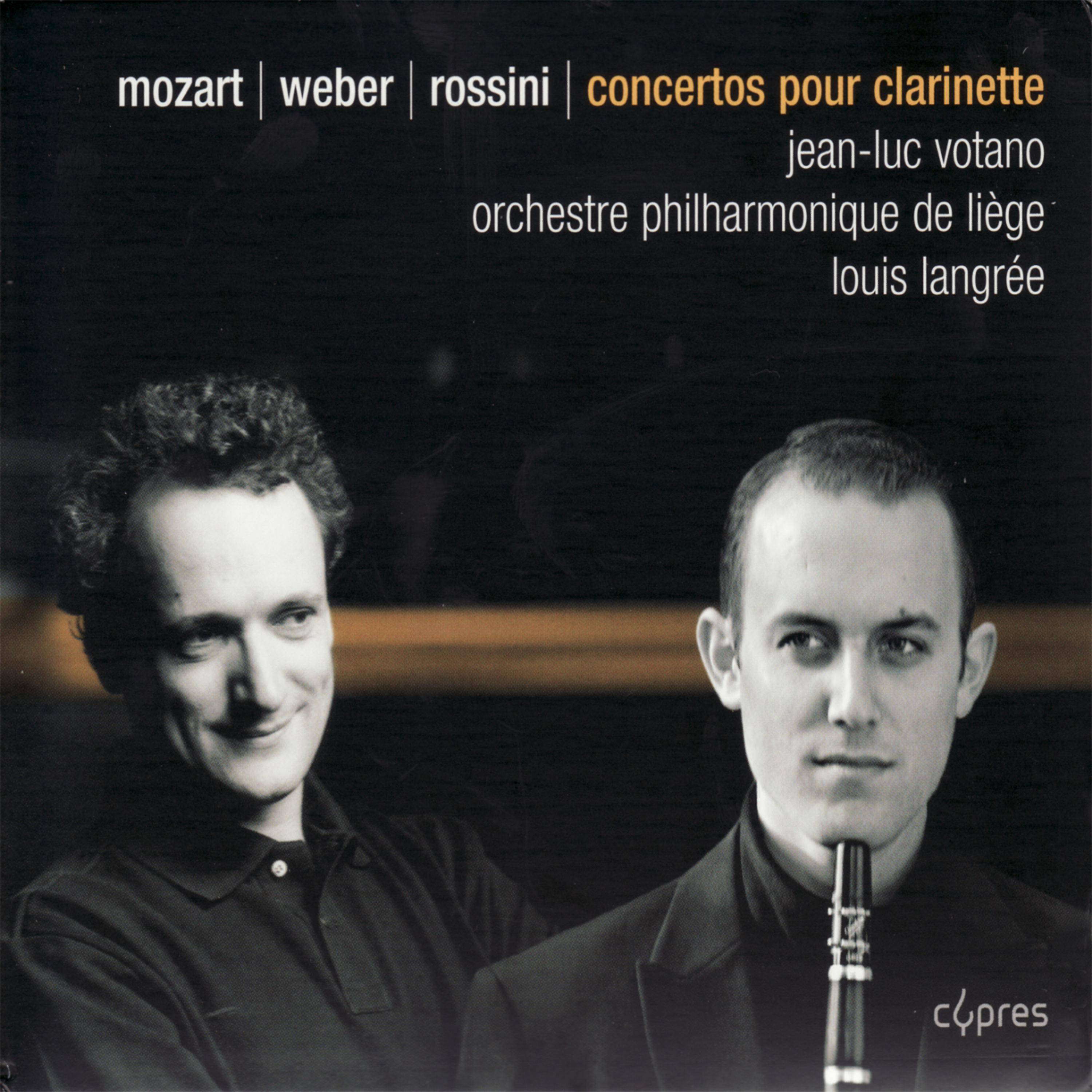 Постер альбома Concertos pour clarinette By Mozart, Weber, & Rossini