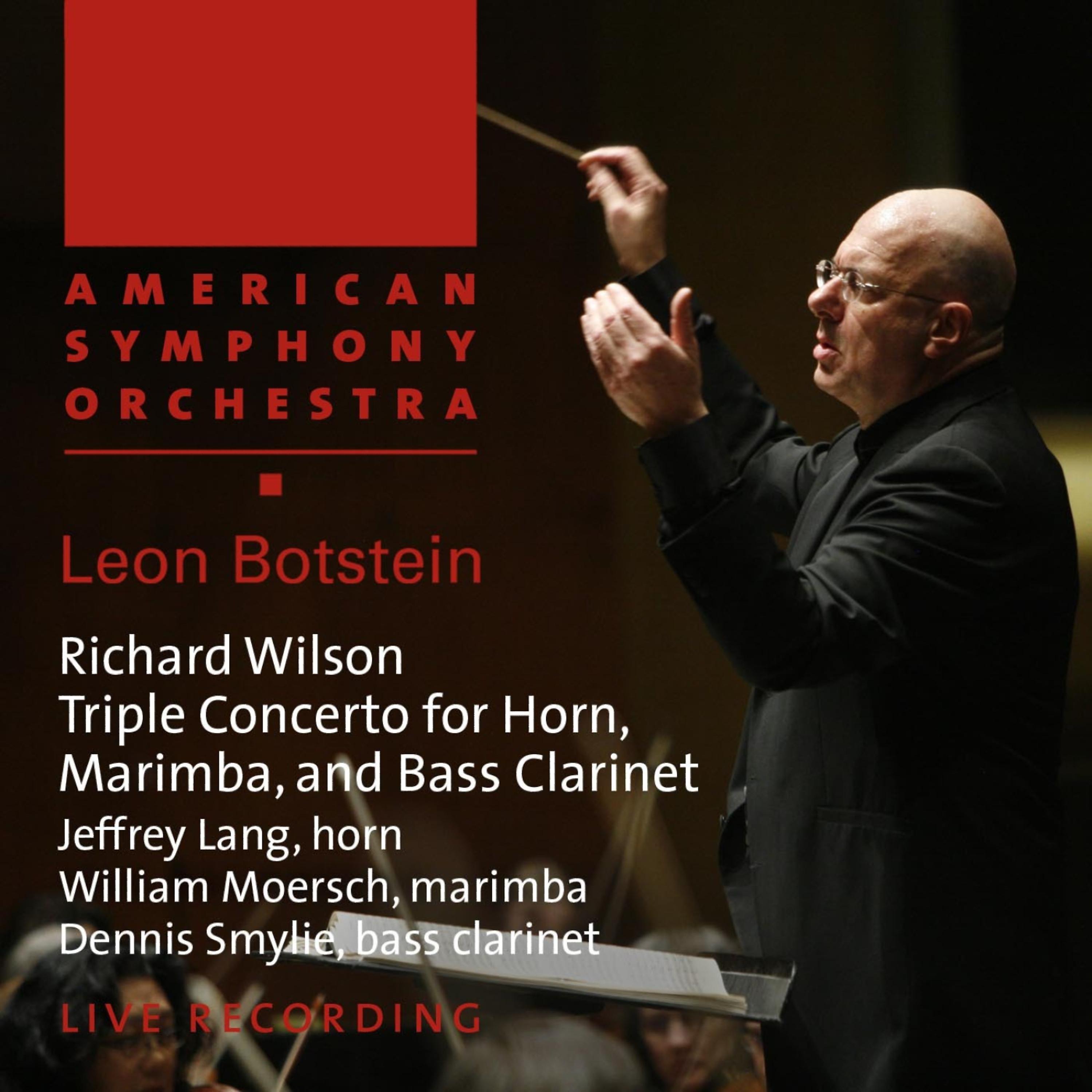 Постер альбома Wilson: Triple Concerto for Horn, Marimba and Bass Clarinet