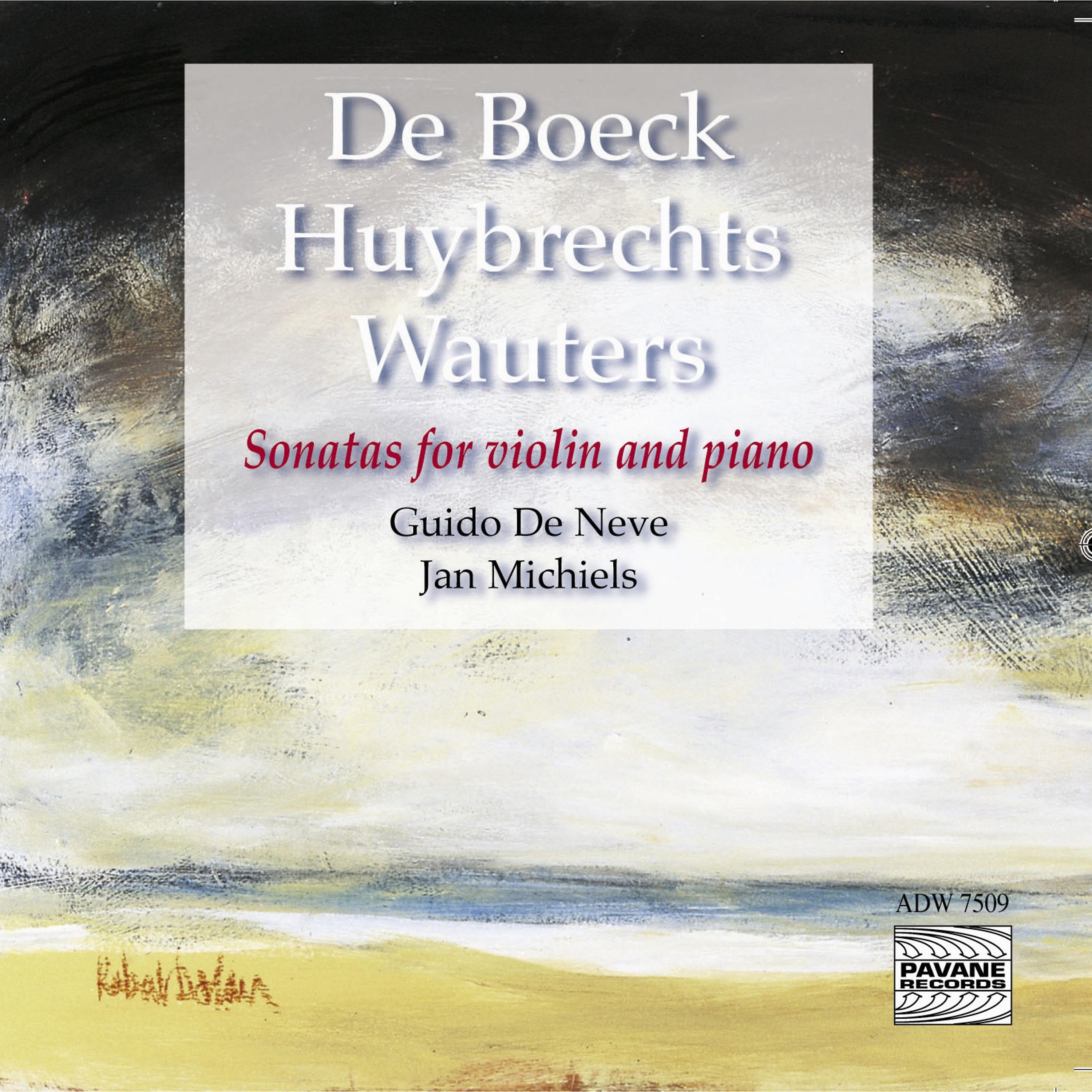 Постер альбома De Boeck, Huybrechts & Wauters: Sonatas for Violin and Piano