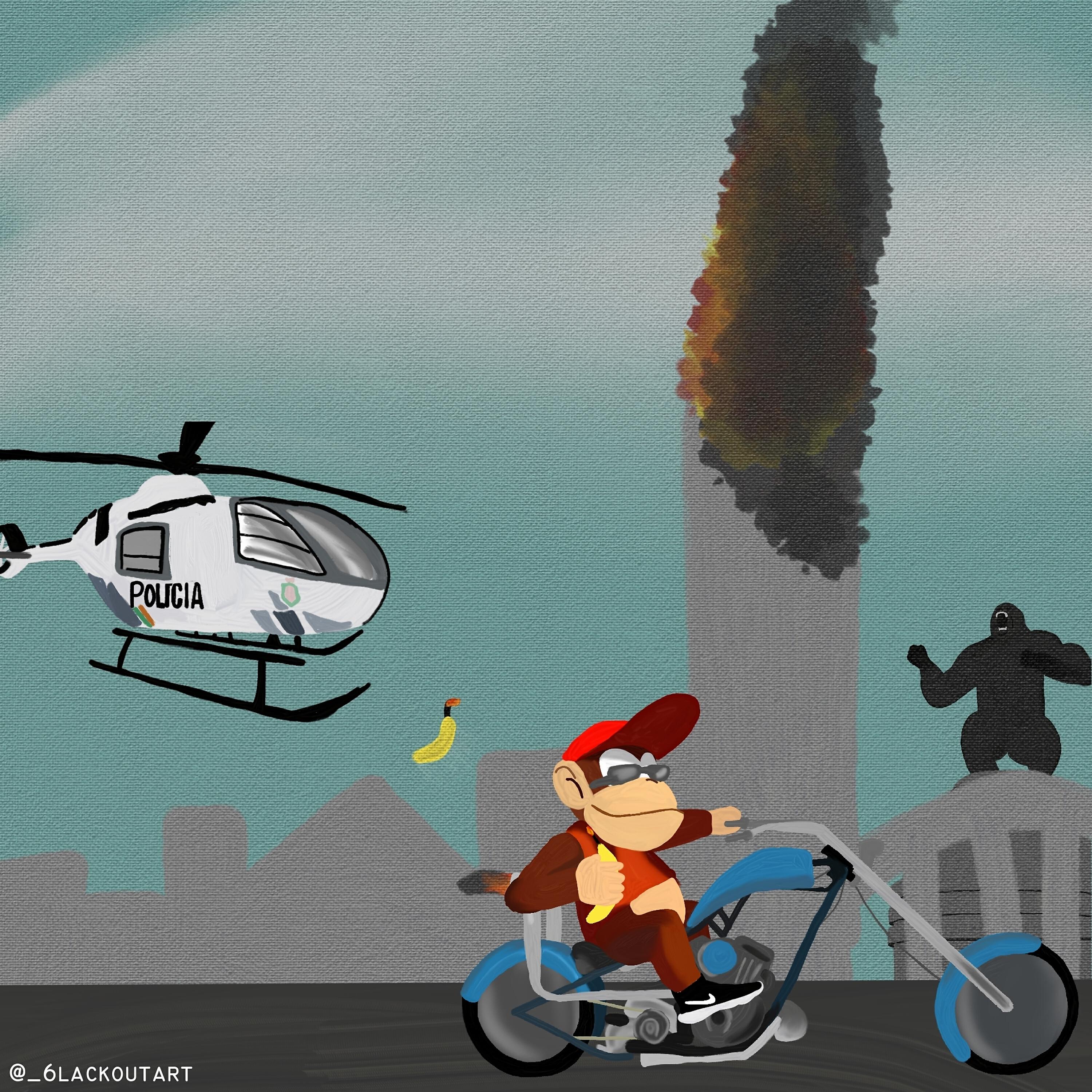 Lucas Desi - Macaco de Moto Fugindo do Helicóptero