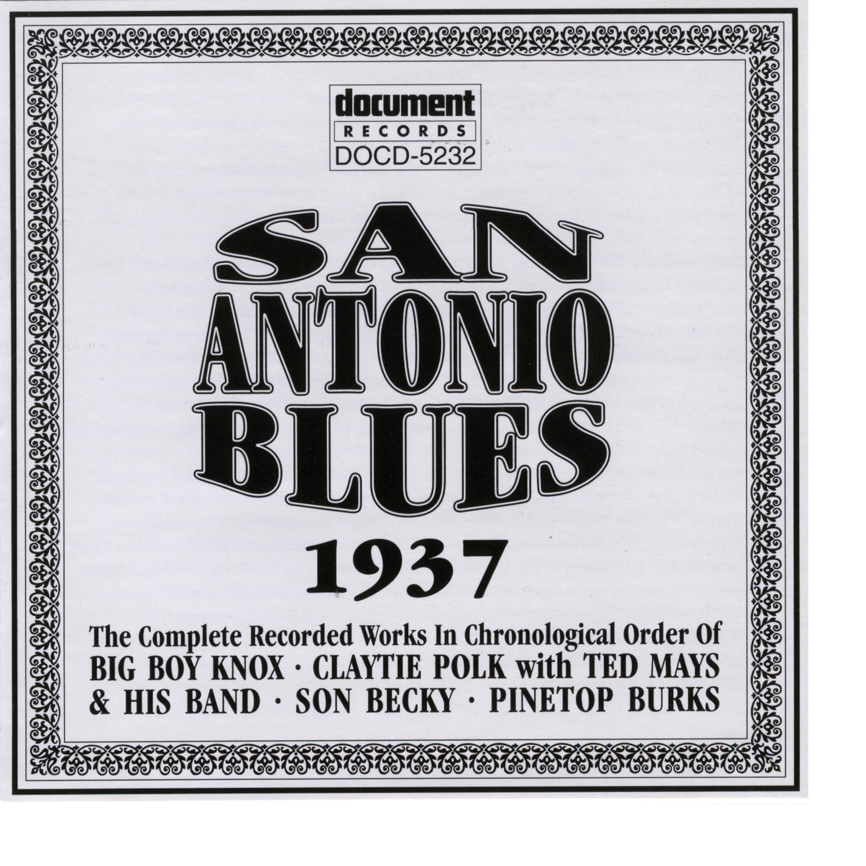 Постер альбома San Antonio Blues 1937