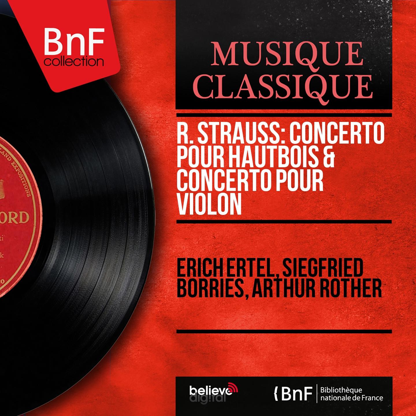 Постер альбома R. Strauss: Concerto pour hautbois & Concerto pour violon (Mono Version)