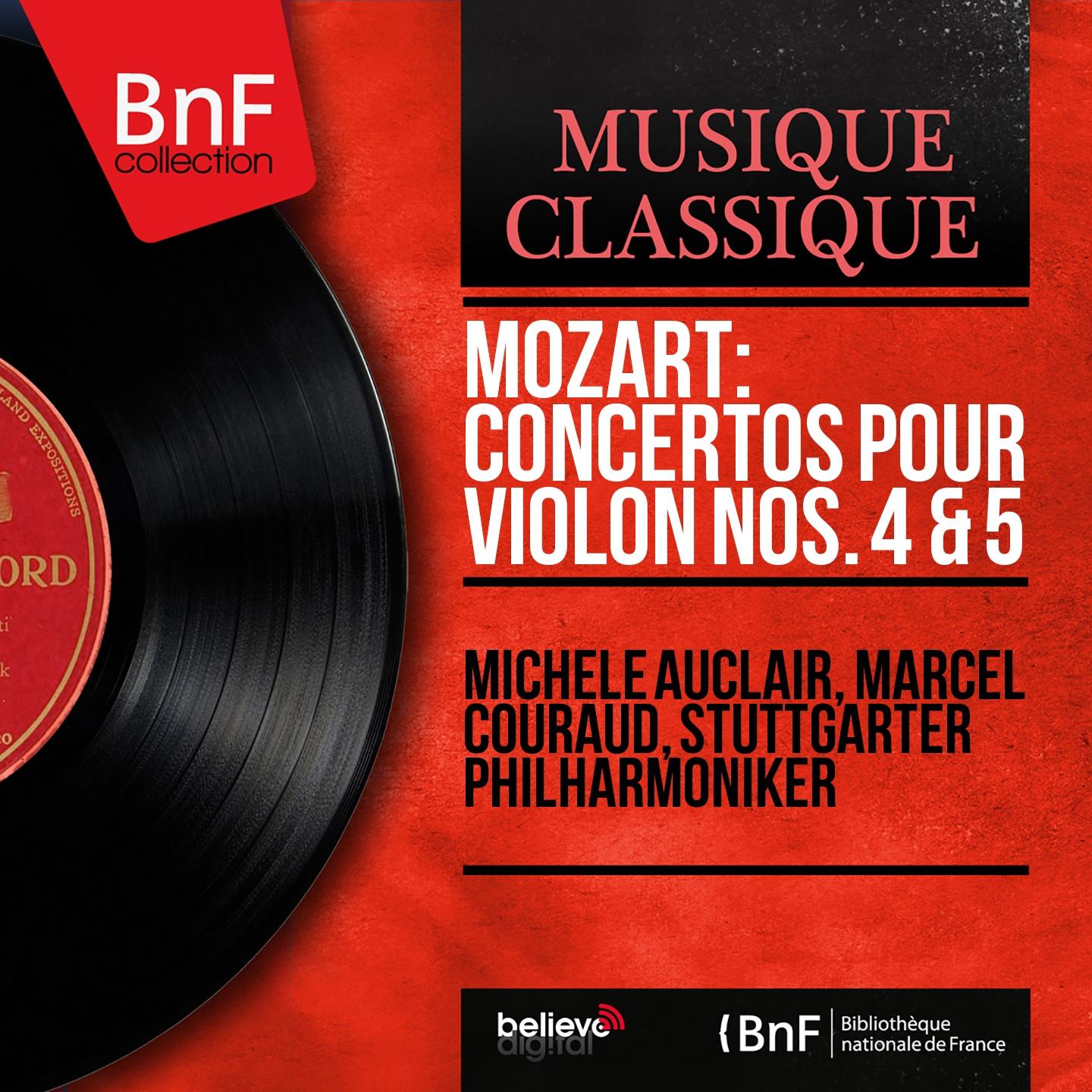 Постер альбома Mozart: Concertos pour violon Nos. 4 & 5 (Mono Version)