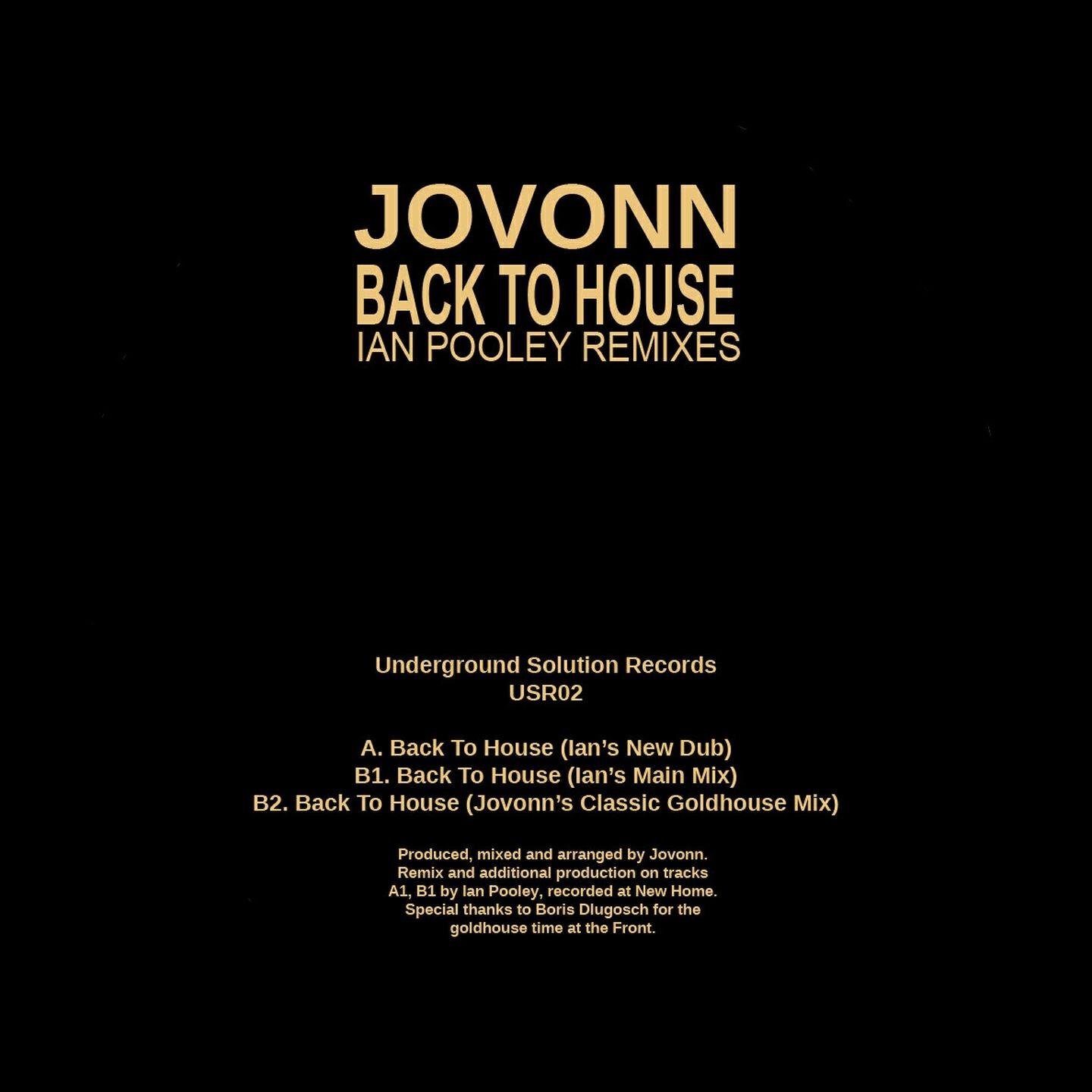 Jovonn - Back To House (Ian Pooley's New Dub)