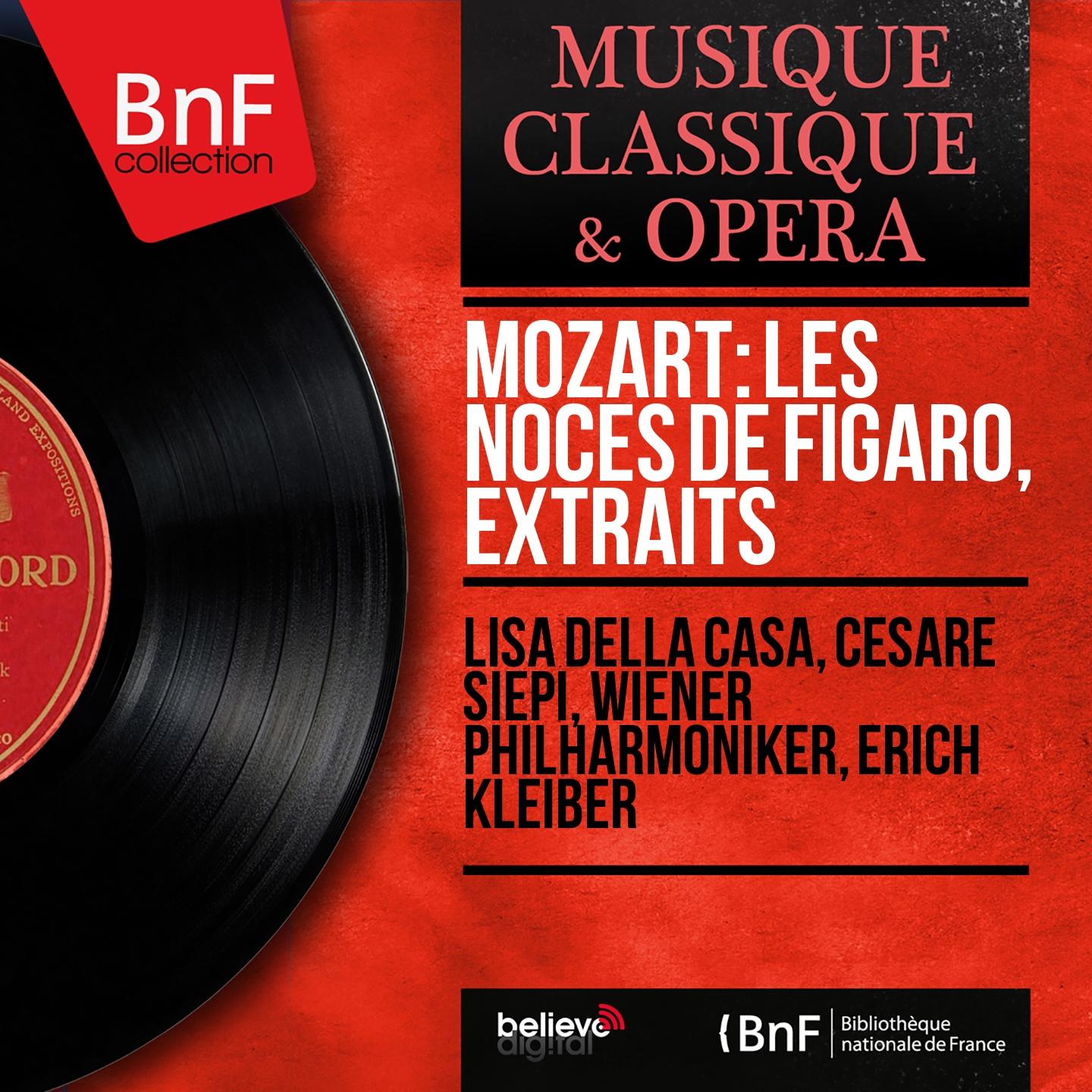 Постер альбома Mozart: Les noces de Figaro, extraits (Mono Version)