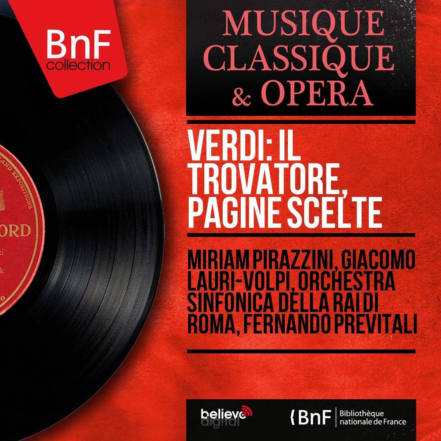 Постер альбома Verdi: Il trovatore, pagine scelte (Mono Version)