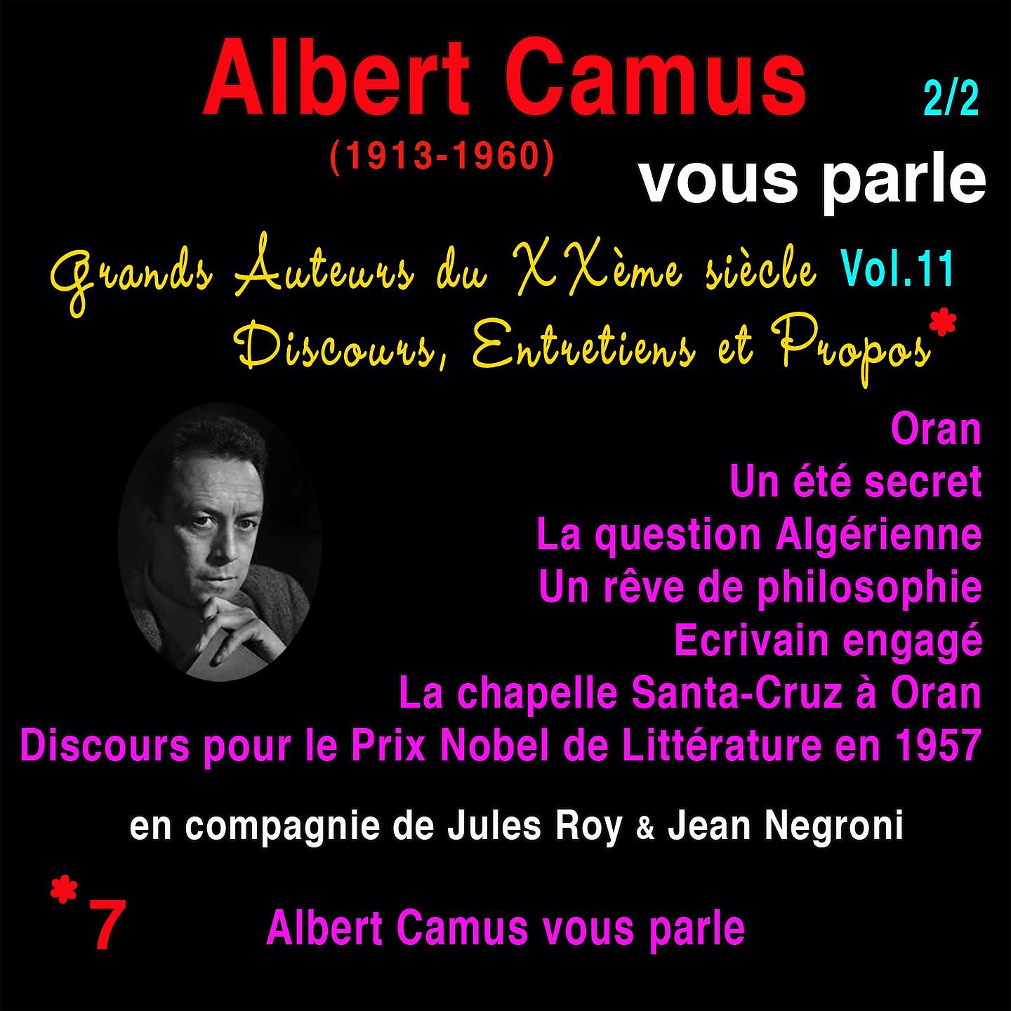 Постер альбома Grands auteurs du XXème siècle, Vol. 11: Albert Camus  vous parle, Pt. 2
