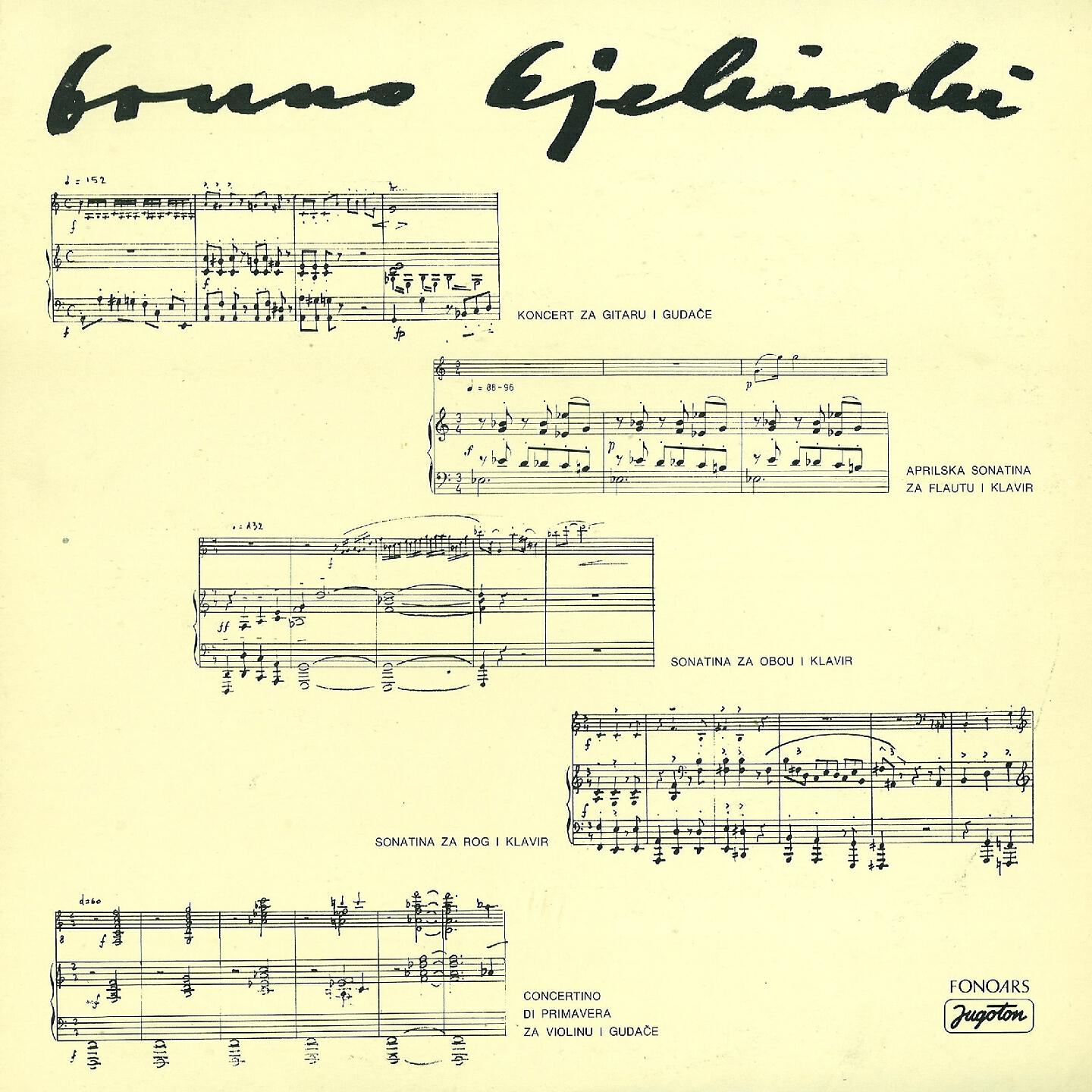 Prerad Detiček - Bruno Bjelinski: Sonatina Za Rog I Klavir: Risoluto-Lamento-Jesenski Dar