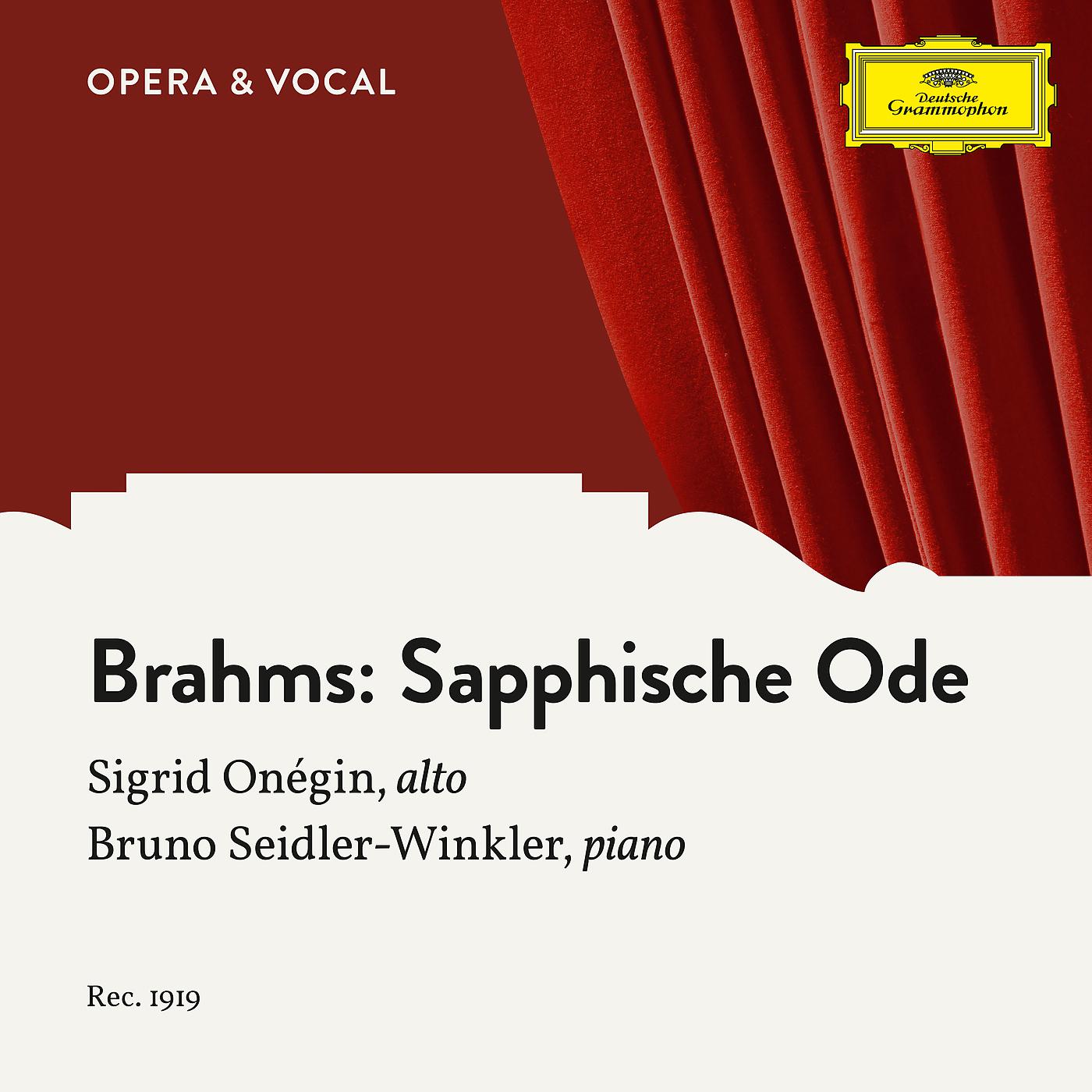 Постер альбома Brahms: 4. Sapphische Ode, Op. 94