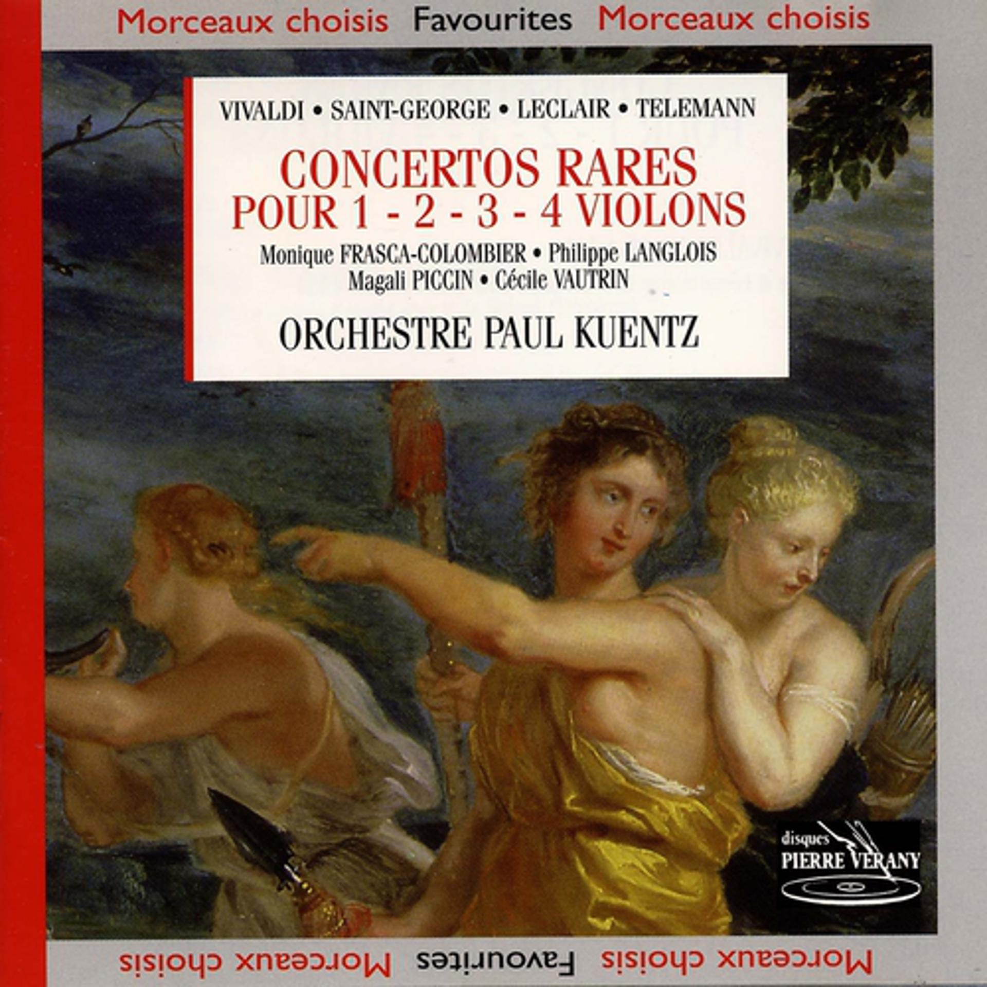 Постер альбома Concertos rares pour 1, 2, 3, 4 violons