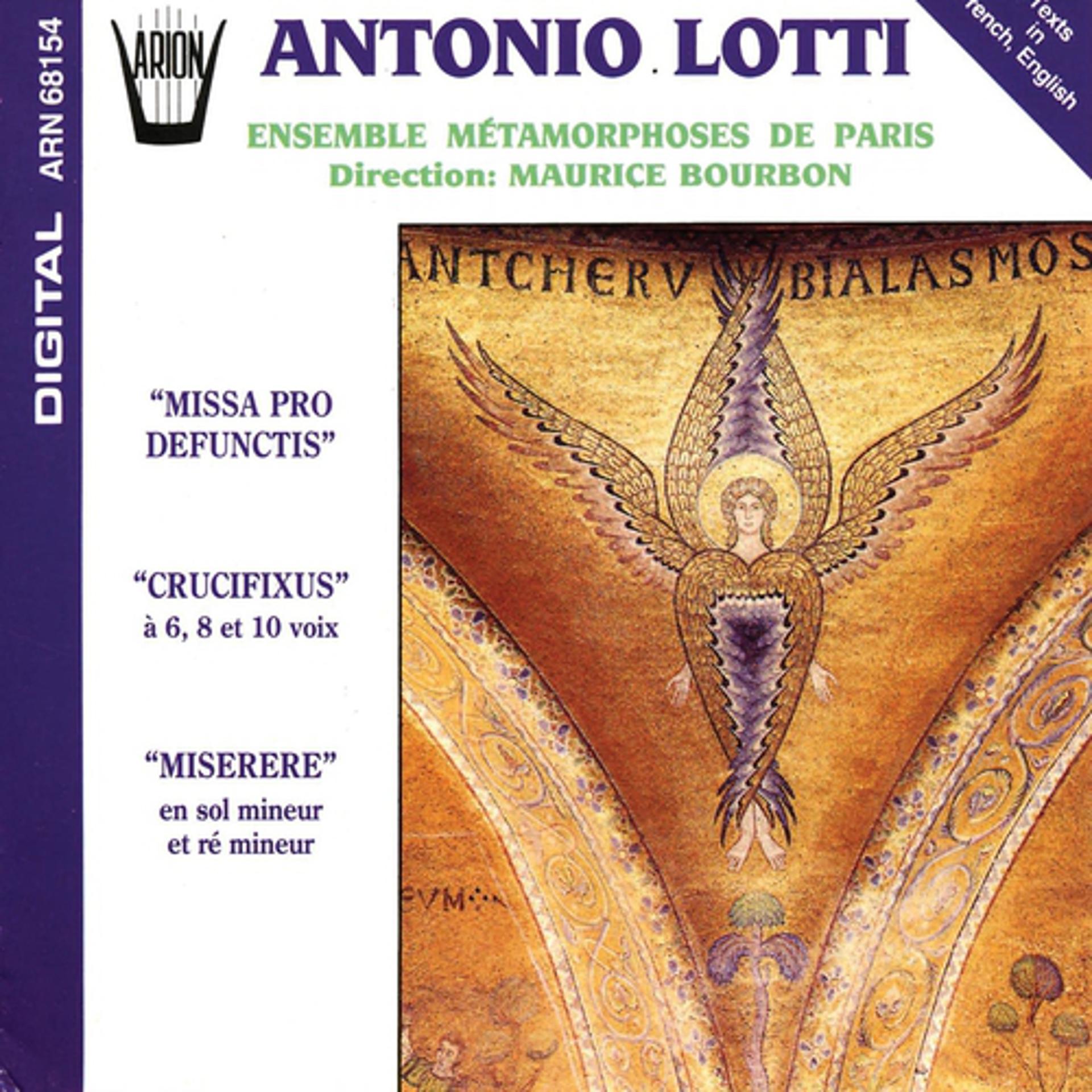 Постер альбома Lotti : Missa pro defunctis - crucifixus - miserere