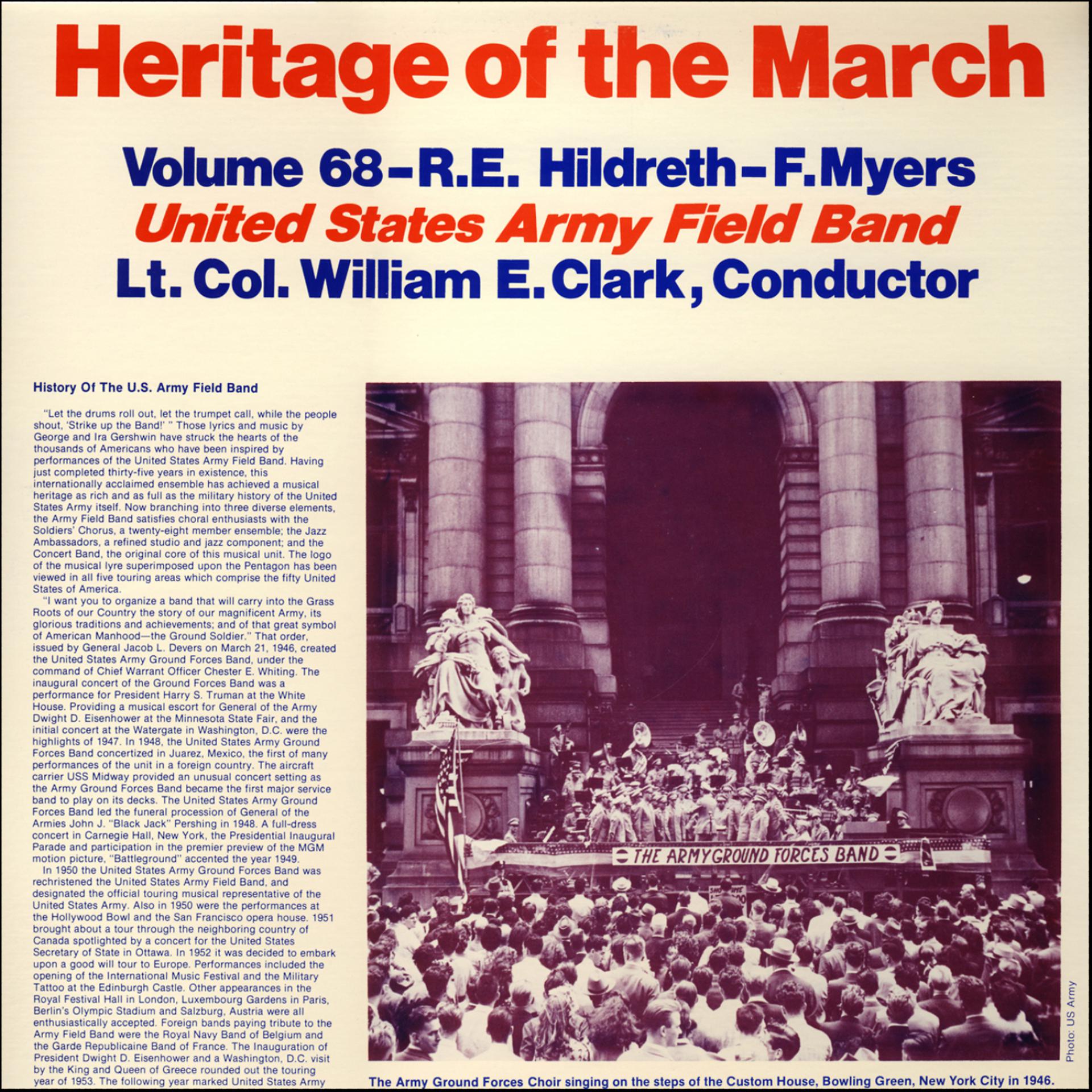 Постер альбома Heritage of the March, Vol. 68 - The Music of Hildreth and Myers