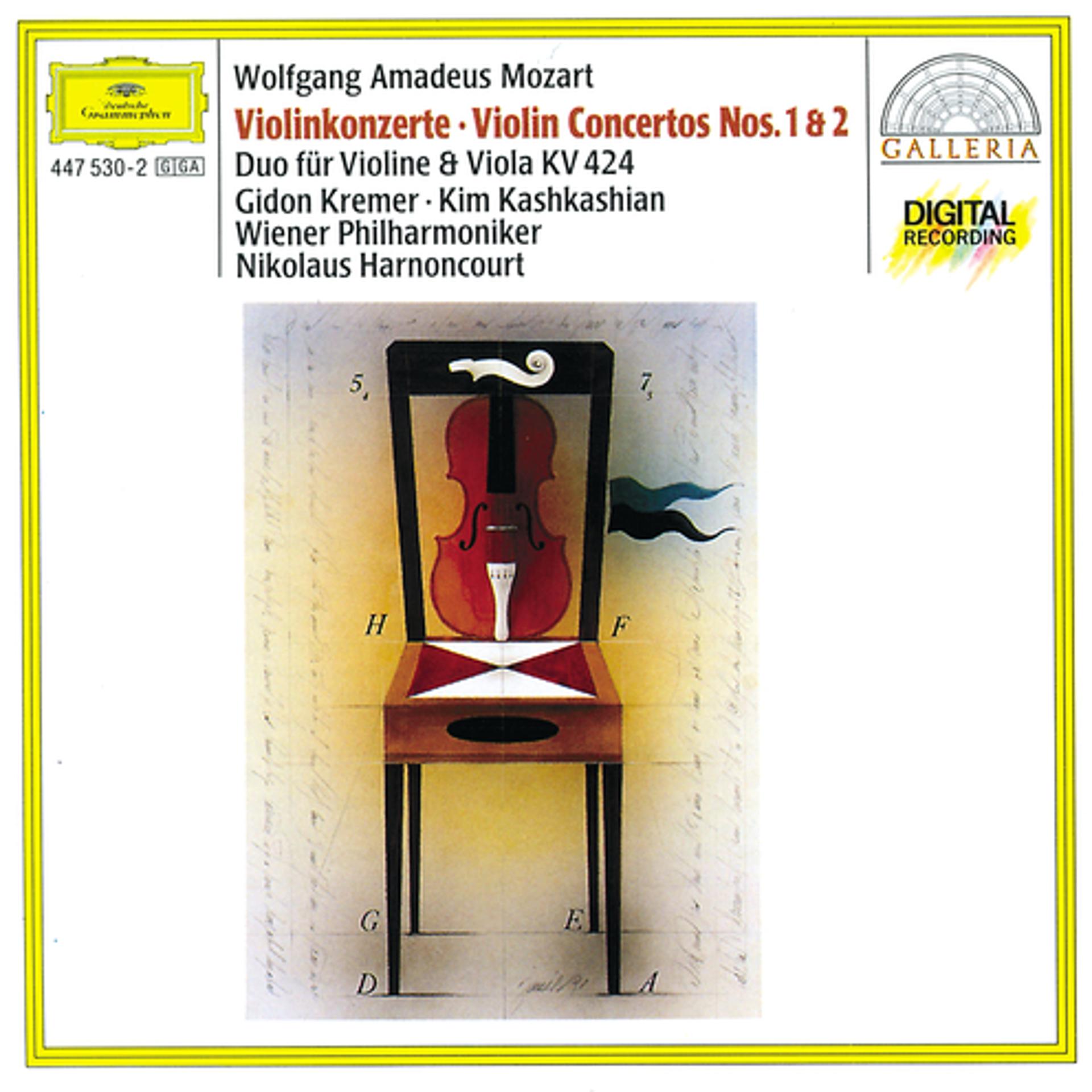 Постер альбома Mozart: Violin Concertos Nos.1 & 2; Duo for Violin and Viola KV 424