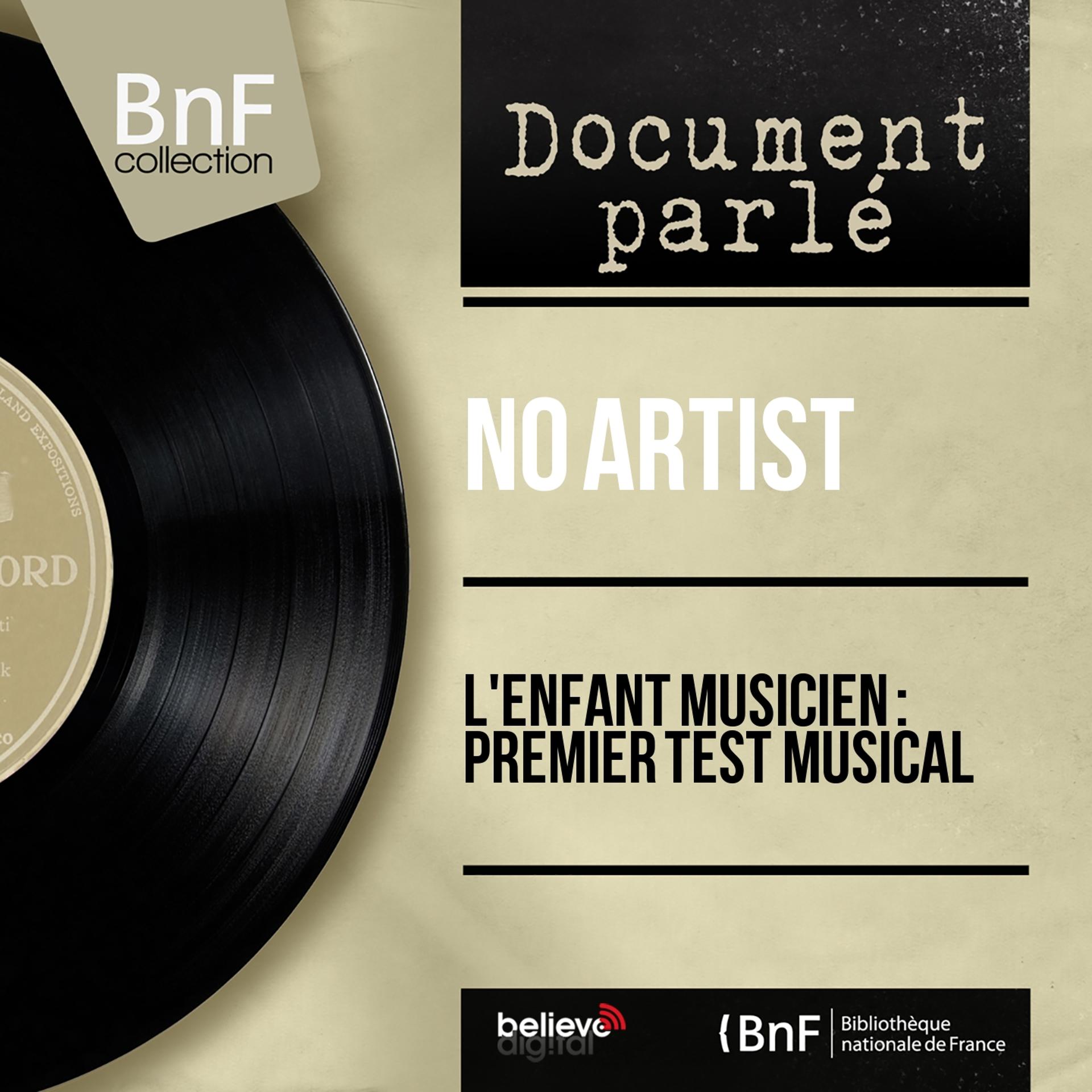 Постер альбома L'enfant musicien : Premier test musical