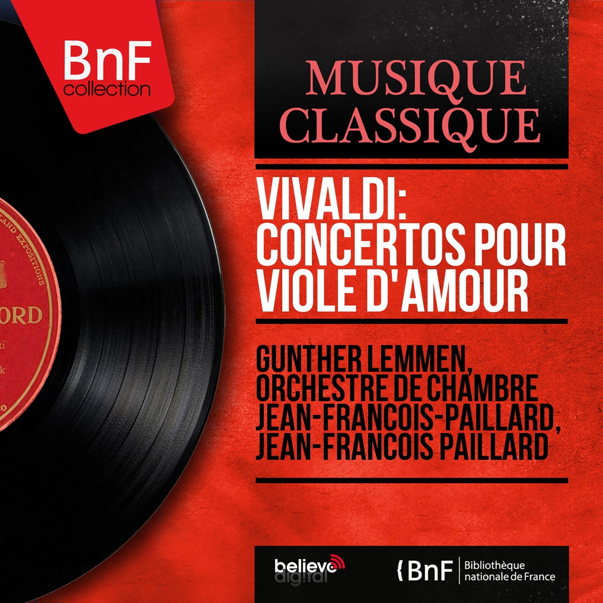Постер альбома Vivaldi: Concertos pour viole d'amour (Mono Version)