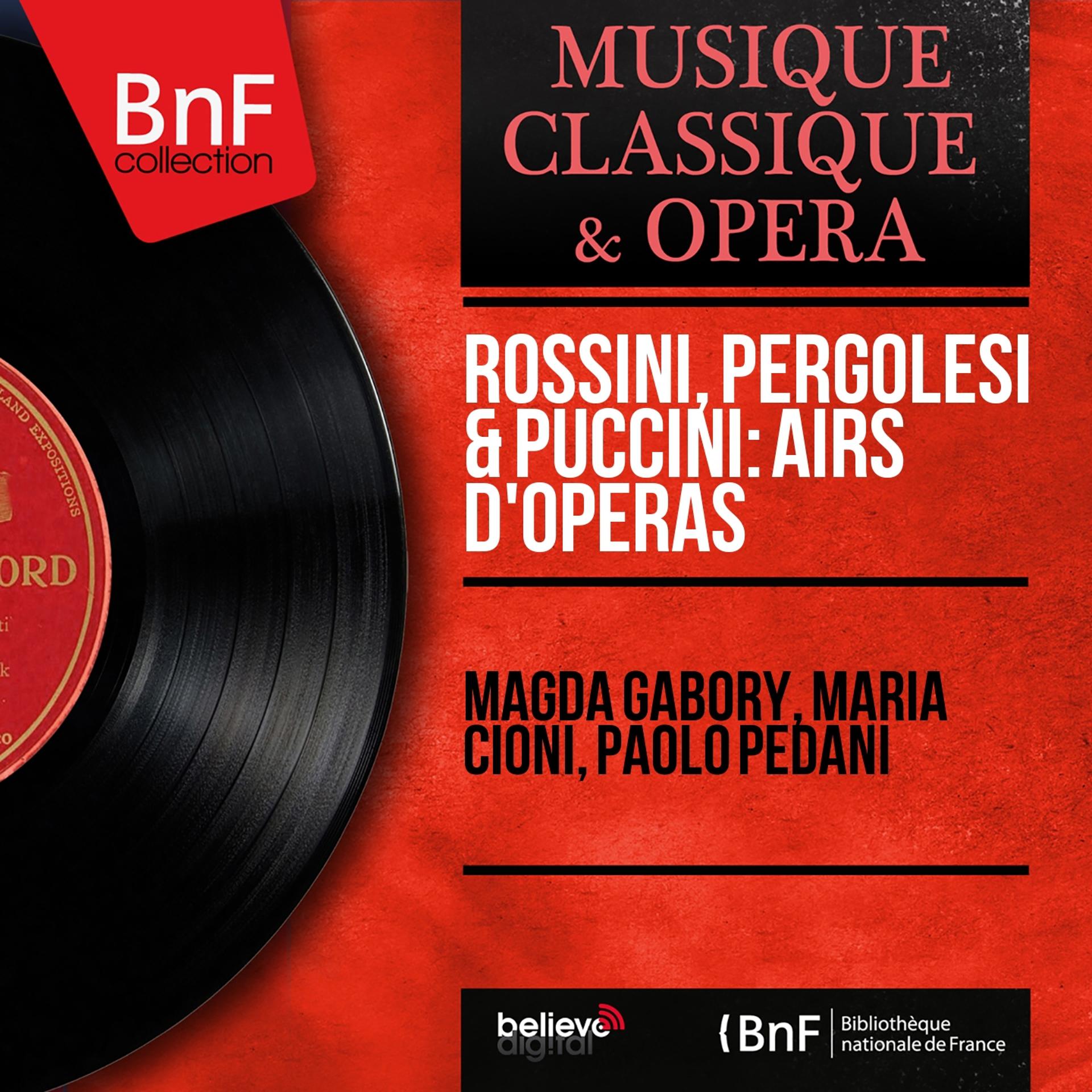 Постер альбома Rossini, Pergolesi & Puccini: Airs d'opéras (Mono Version)