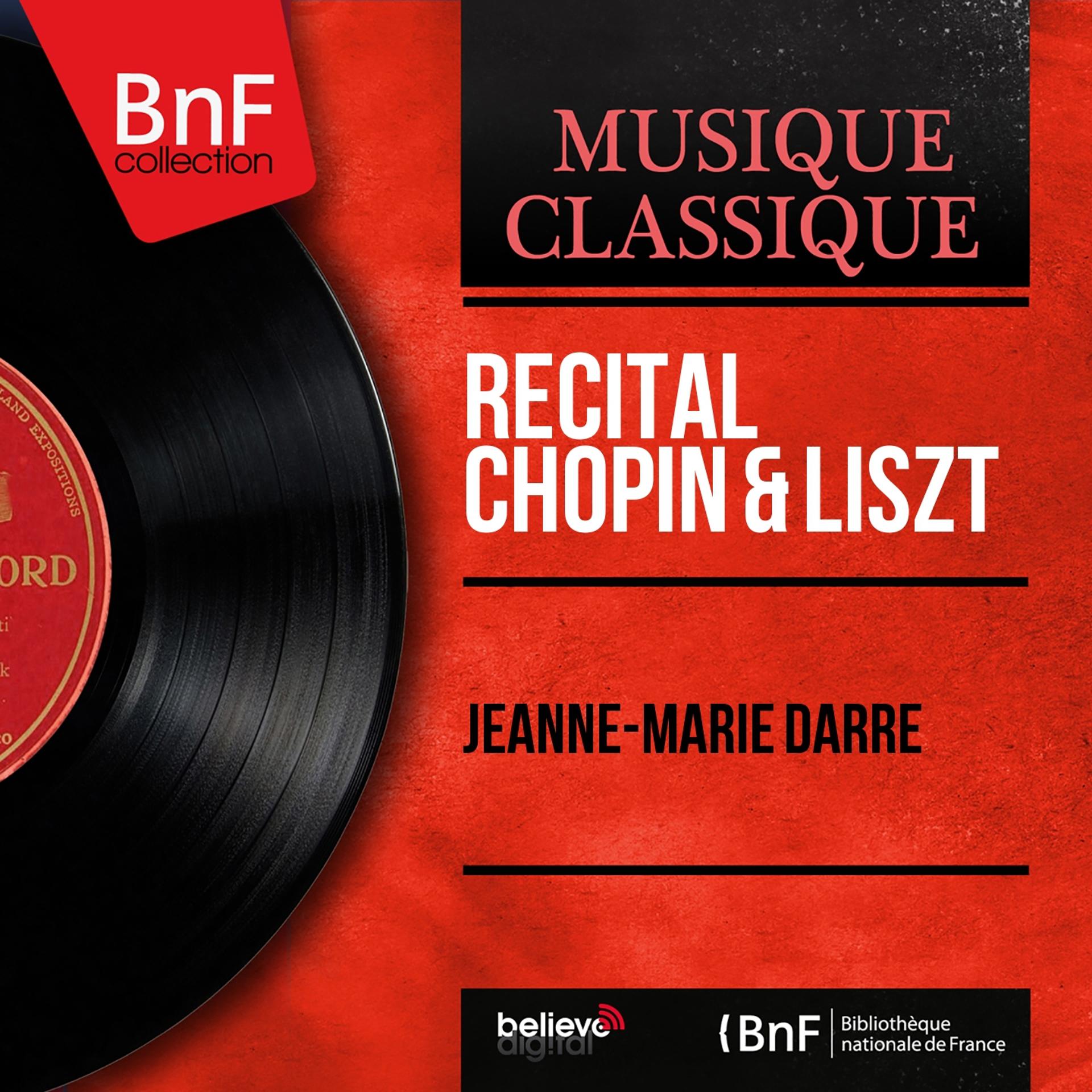 Постер альбома Récital Chopin & Liszt (Mono Version)